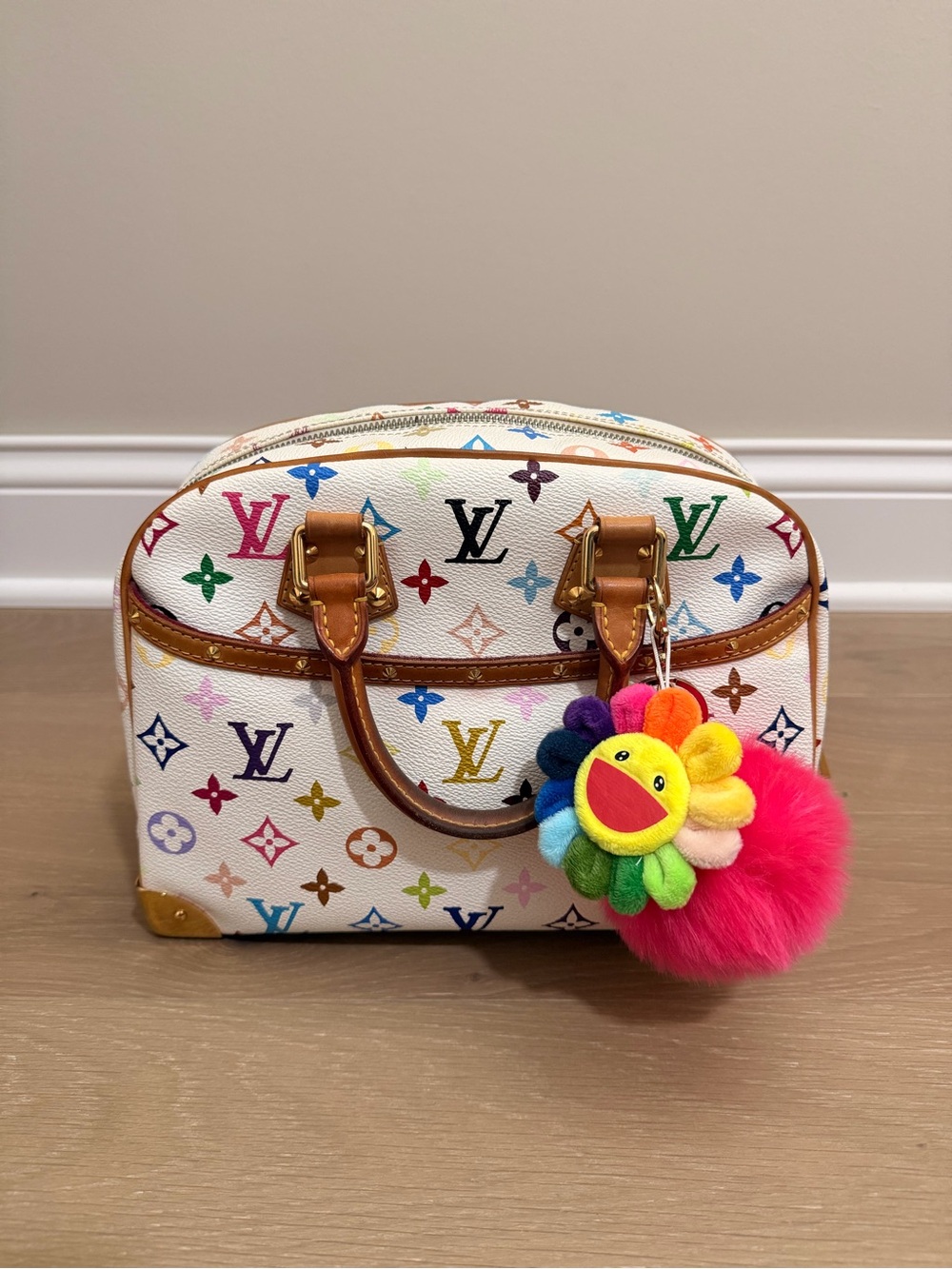 Louis Vuitton White Multicolor Trouville Murakami Murakami